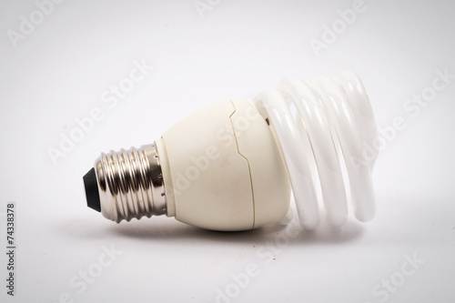 twist light bulb on white background