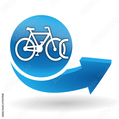 parking à vélos sur bouton web bleu