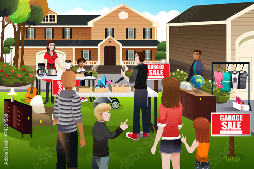 People having a garage sale