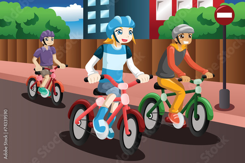 Kids riding bike