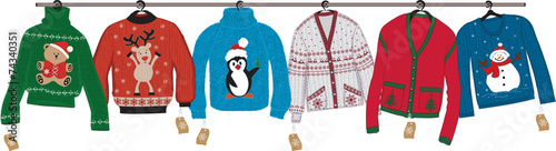 Collection of woven christmas sweaters