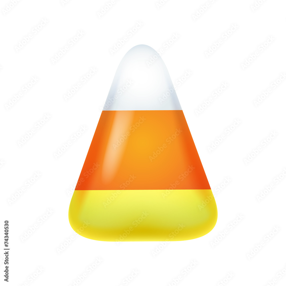 Fototapeta premium Realistic candy corn isolated on white background.