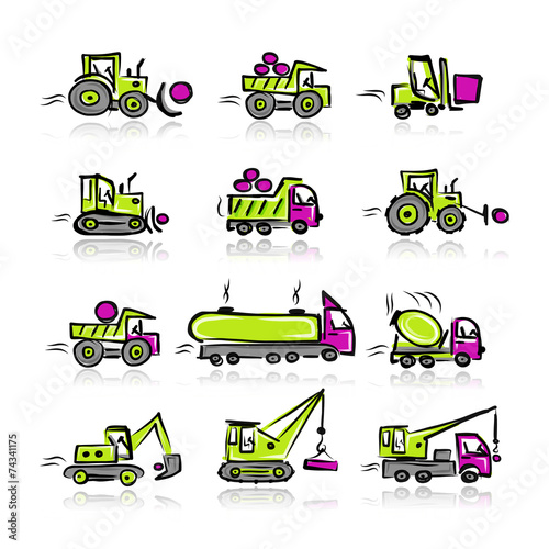 Set of construction equipment for your design