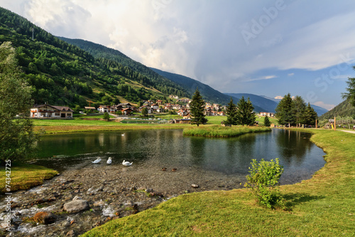 Trentino - park with small lake in Vermiglio