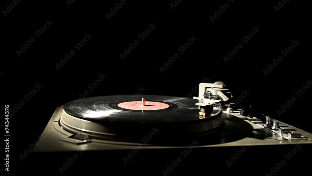gramophone record on a black background  1