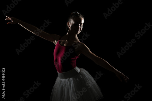 Silhouette Of Ballerina In The Black Studio
