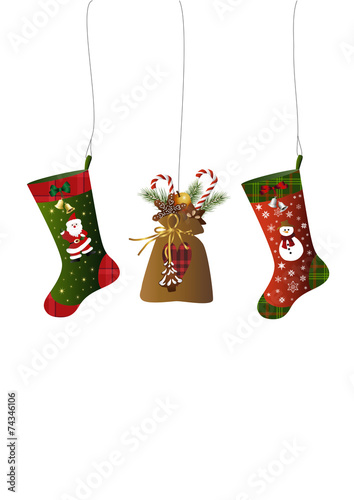 Weihnachtsstrümpfe und Nikolaussäckchen