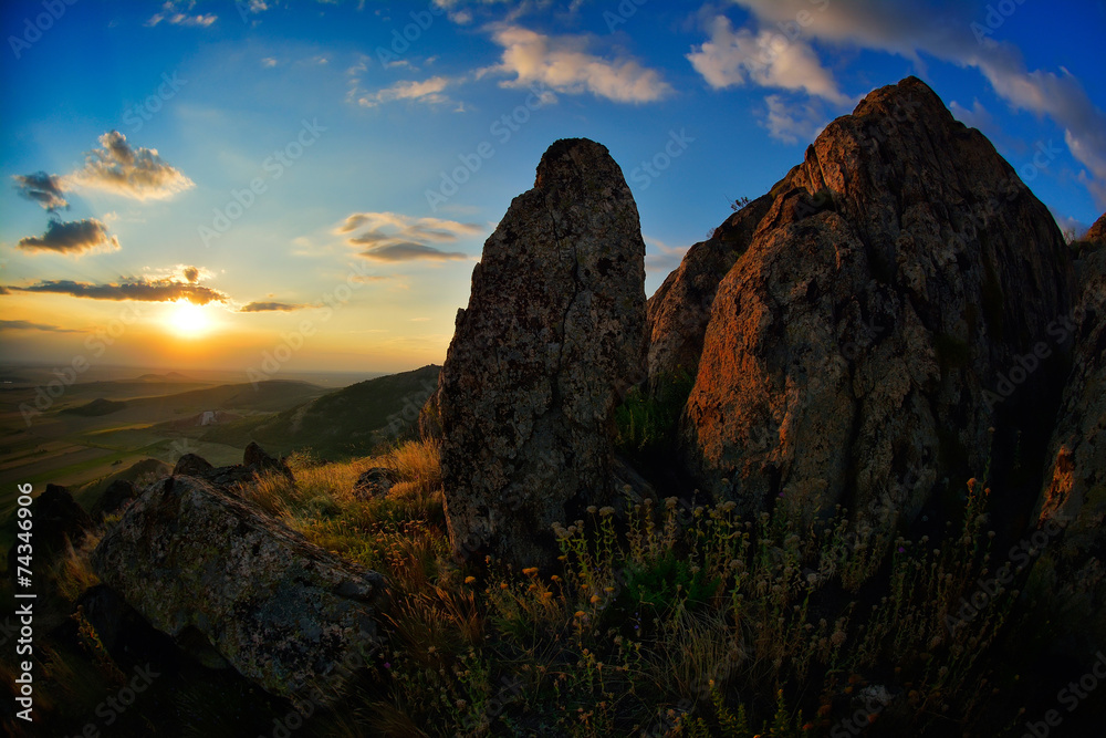 landscape at sunset/sunrise - Pricopane, Dobrogea, Romania