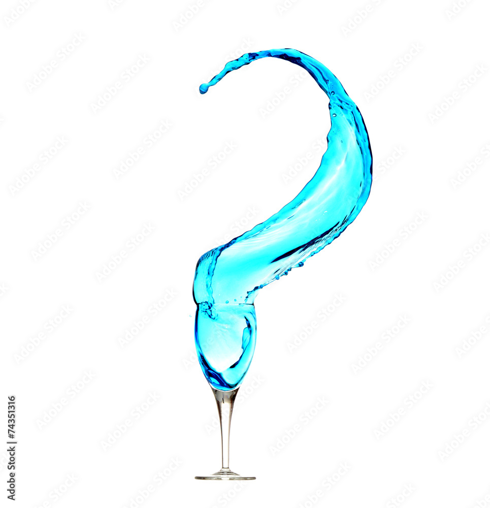 Blue swirl of water leaving a wine glass. Blue swirl of water leaving a wine glass.