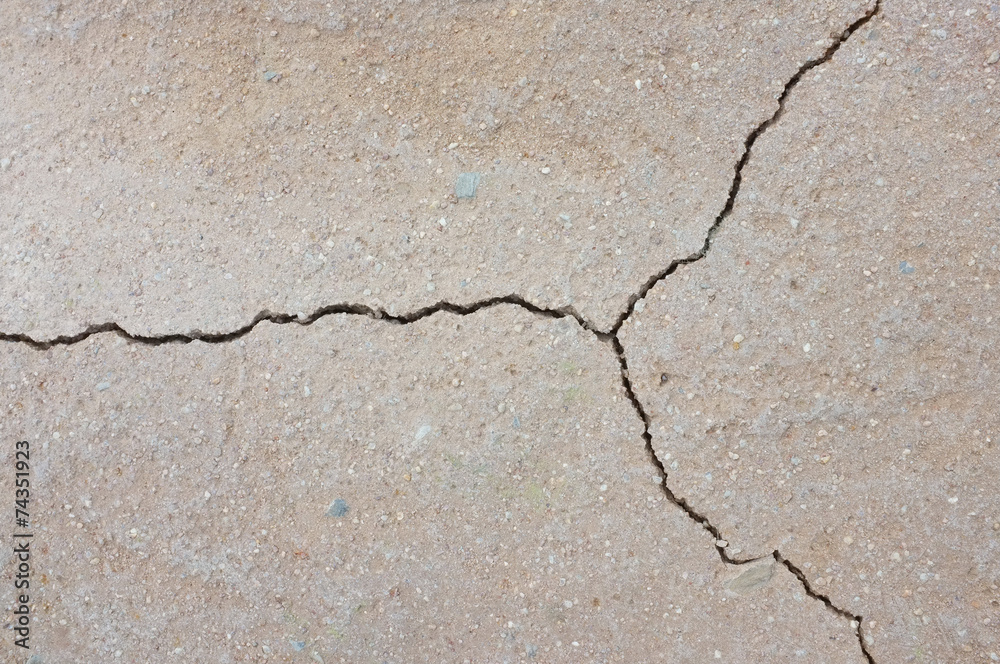 Fototapeta premium Texture on dried land cracked earth background