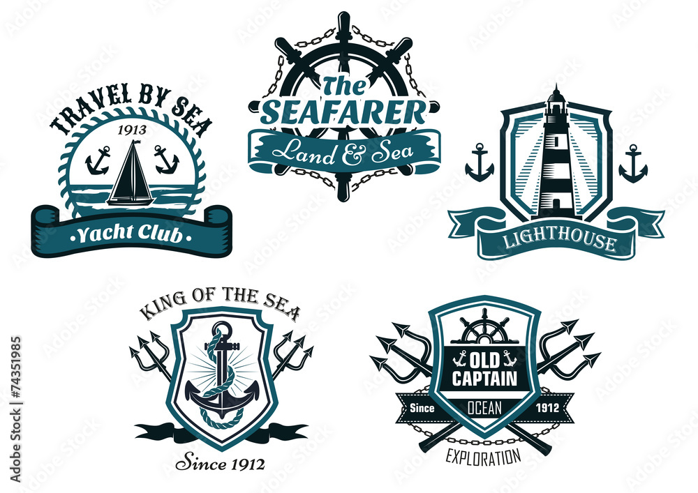 Obraz premium Nautival various heraldic designs