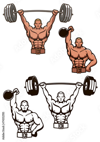 Bodybuilder lifting weights