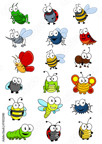 Cartooned insects set
