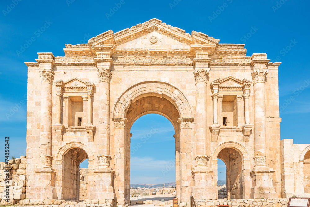 Arch of Hadrian in Gerasa, modern Jerash, Jordan