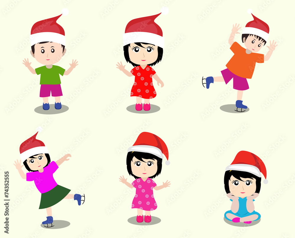 Merry christmas with happy kids Merry christmas with happy kids