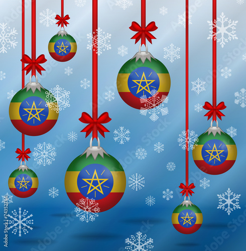 Christmas background flags Ethiopia