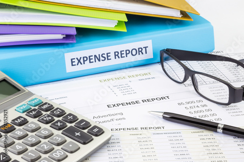 Billede på lærred Business expense report with binder
