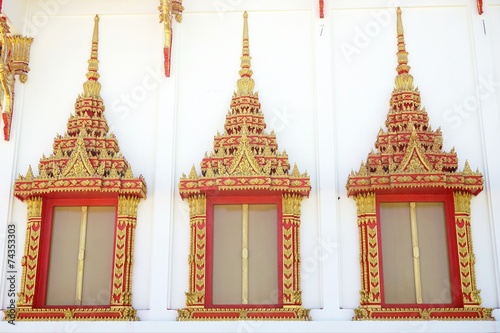 window of Thai Buddhist temple