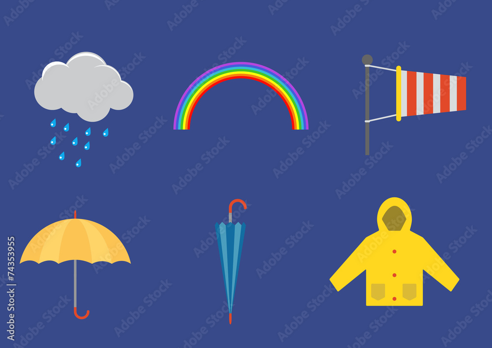 rain icon set ,Flat style with long shadows rain icon set ,Flat style with long shadows