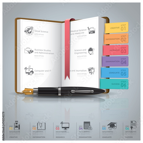 Education And Graduation Infographic With Book Icon Diagram