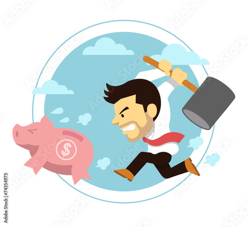 Business crisis. Vector flat illustration