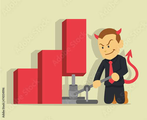 Businessman lying. Vector flat illustration