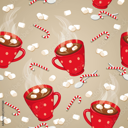 Hot chocolate seamless pattern