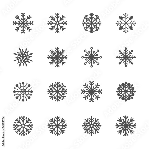 snowflake icon set 5, vector eps10