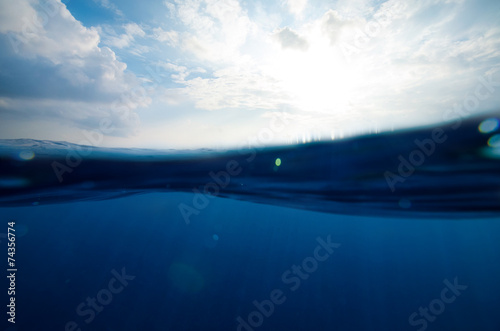split underwater and sky background