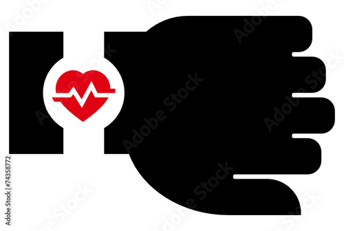 Smartwatch with heart rate icon