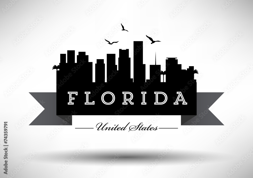 Florida Skyline with Typography Design
