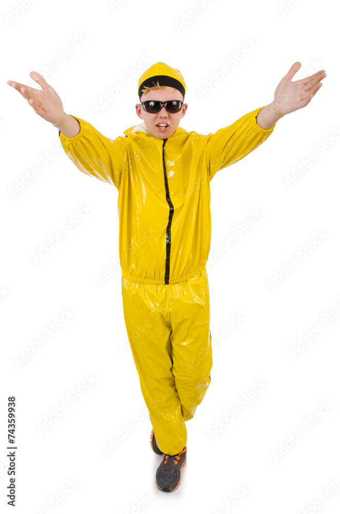 Man in yellow suit isolated on white Man in yellow suit isolated on white
