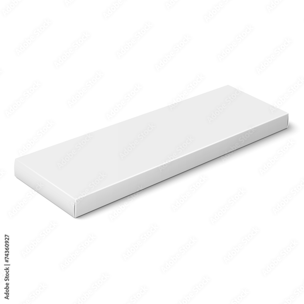 White slim paper box template. White slim paper box template.