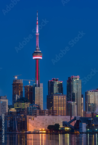 Toronto Skyline With CN Tower At Dawn