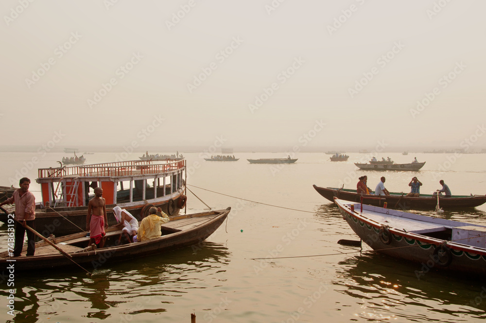 India, Varanasi, Dawn on the Ganges
