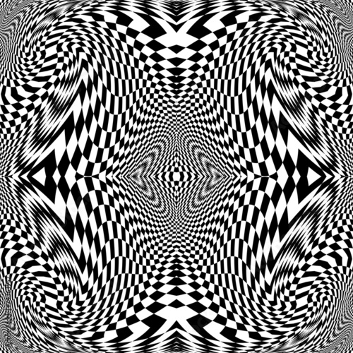 Design monochrome movement illusion checkered background