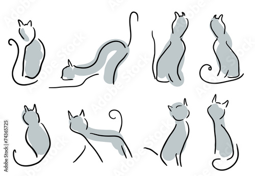 Photography Stylish Black Cats Illustration