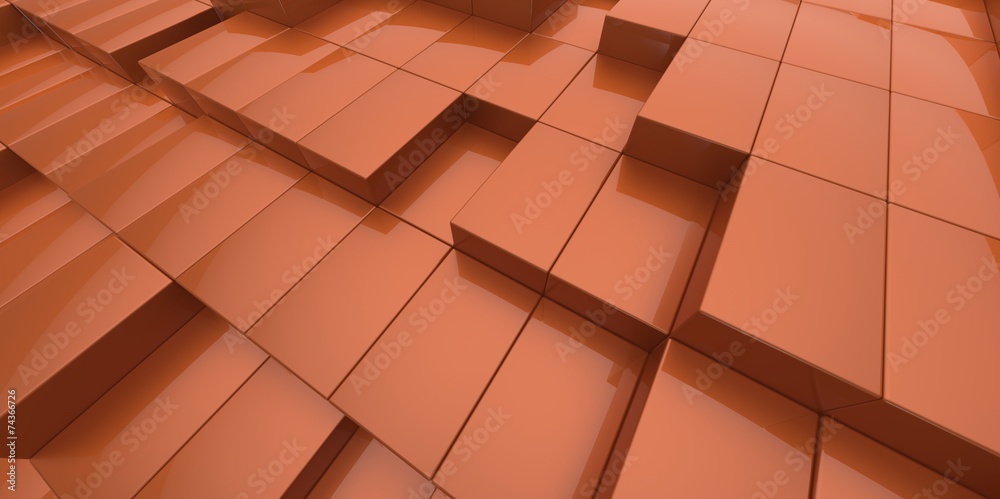 Abstract orange background of 3d blocks Abstract orange background of 3d blocks