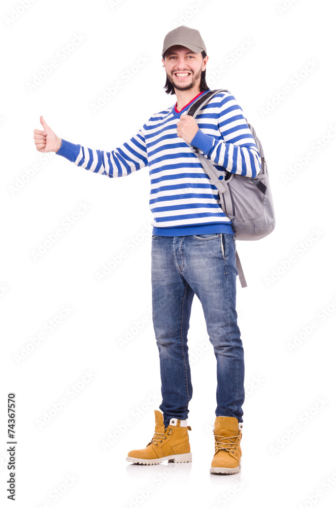 Young student isolated on the white background Young student isolated on the white background