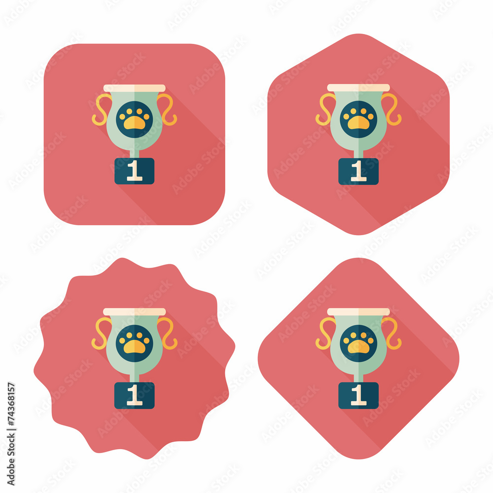 Pet dog champion flat icon with long shadow, eps10 Pet dog champion flat icon with long shadow, eps10