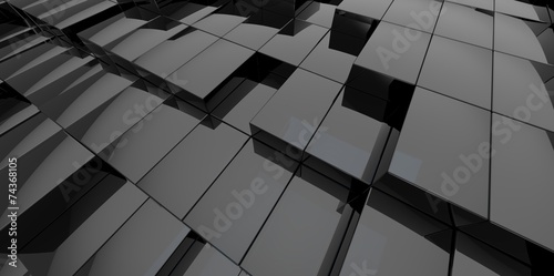 Abstract glass background of 3d blocks