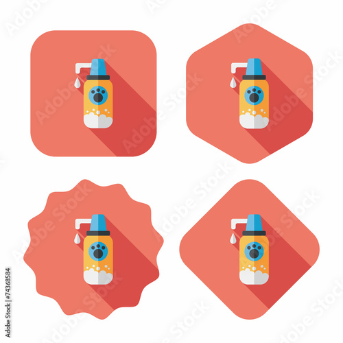 Pet shampoo flat icon with long shadow,eps10