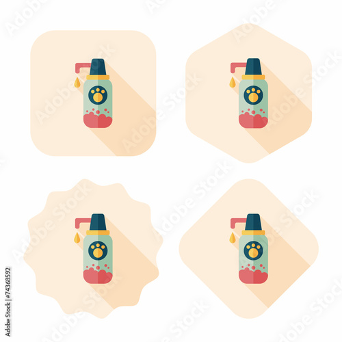 Pet shampoo flat icon with long shadow,eps10