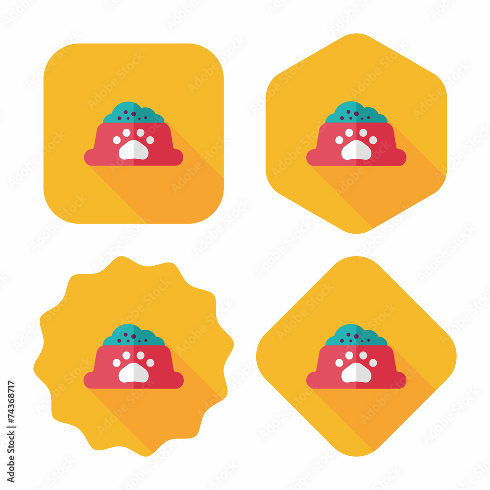 Pet dog food flat icon with long shadow,eps10