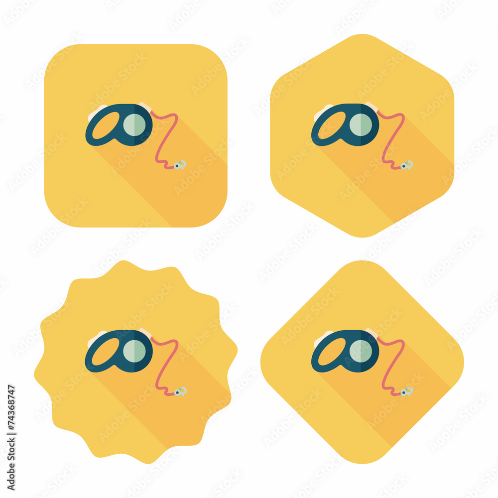 Naklejka premium Pet dog lead flat icon with long shadow,eps10