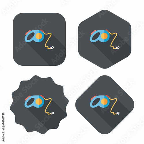 Pet dog lead flat icon with long shadow,eps10