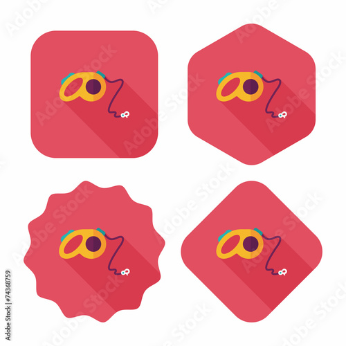 Pet dog lead flat icon with long shadow,eps10