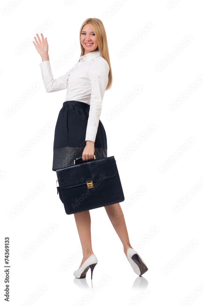 Businesswoman in business concept isolated on white Businesswoman in business concept isolated on white