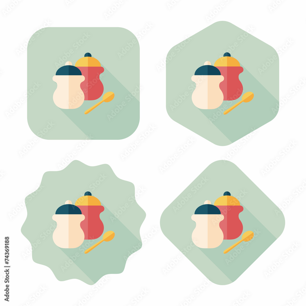 kitchenware pepper bottle flat icon with long shadow,eps10 kitchenware pepper bottle flat icon with long shadow,eps10