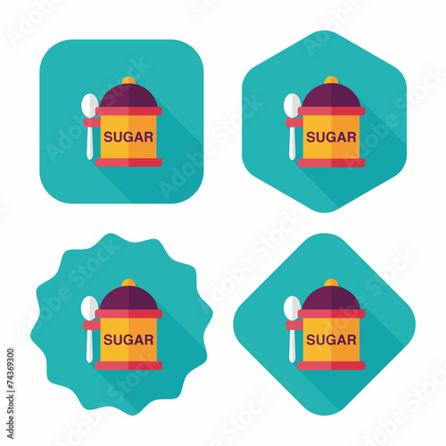 kitchenware sugar flat icon with long shadow,eps10